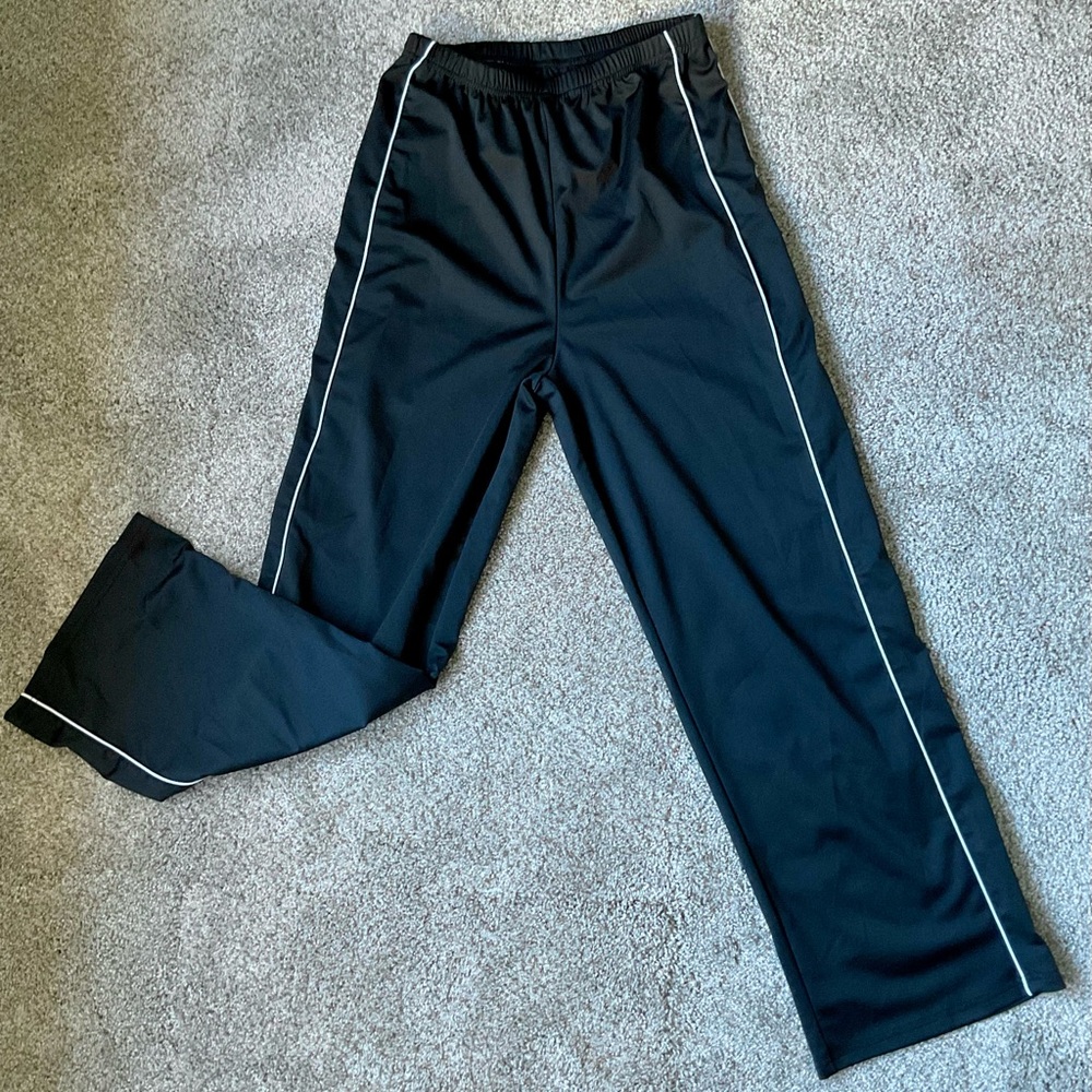Women’s track pants Black white stripe Athletic training joggers - size small